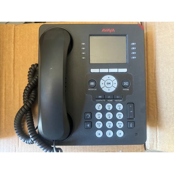 LOT of 5 Avaya 9611G 8-Line 24-Button VoIP Gigabit Display Desk Phone w/ Stands - Picture 4 of 8